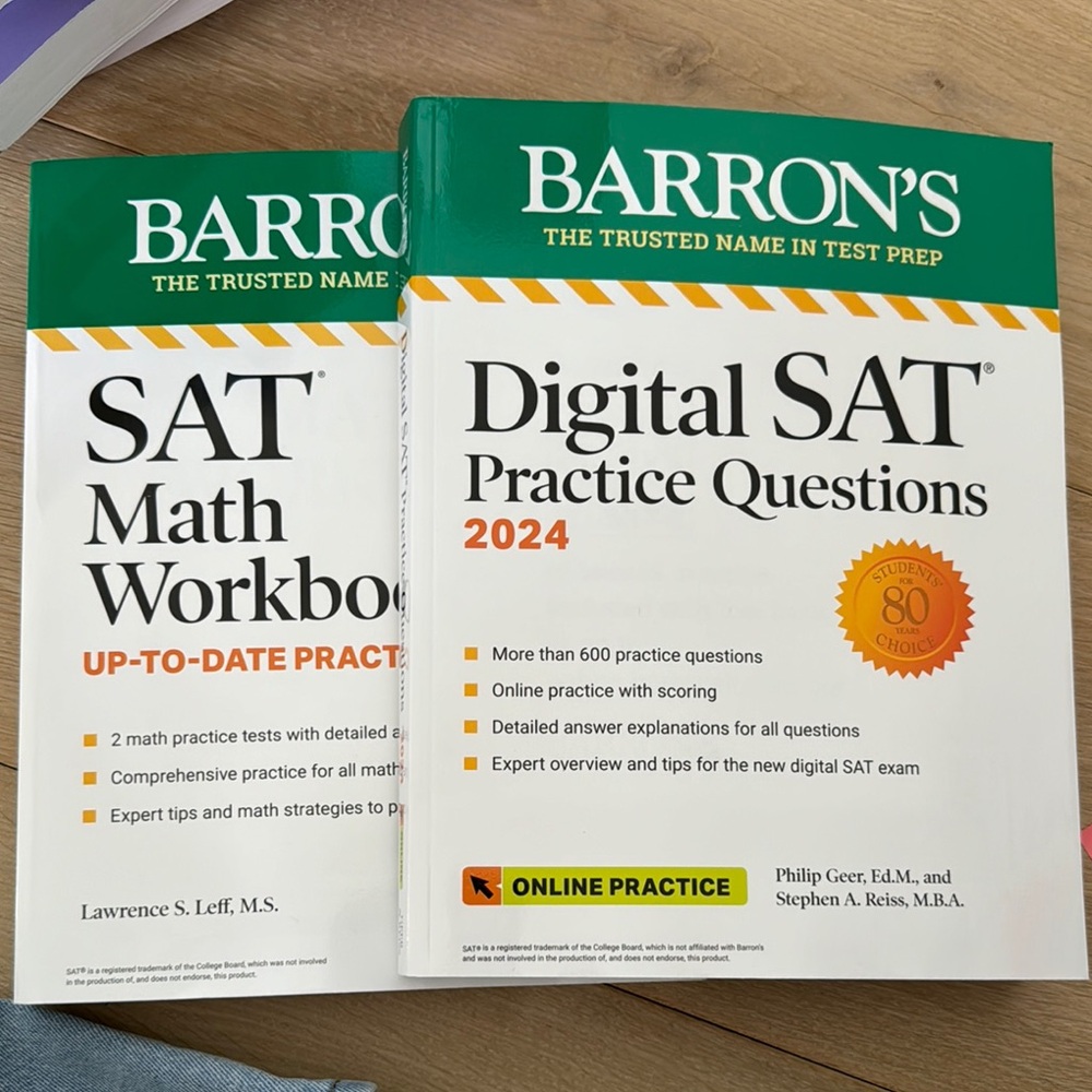 Barron's SAT Math Workbook and Digital SAT Practice Questions